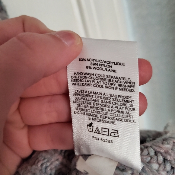 49. Express Pastel Knit Turtle Neck Sweater Lace Up Sleeve Size M - Picture 8 of 11